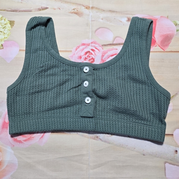 Old Navy olive green pajama top - Picture 2 of 8